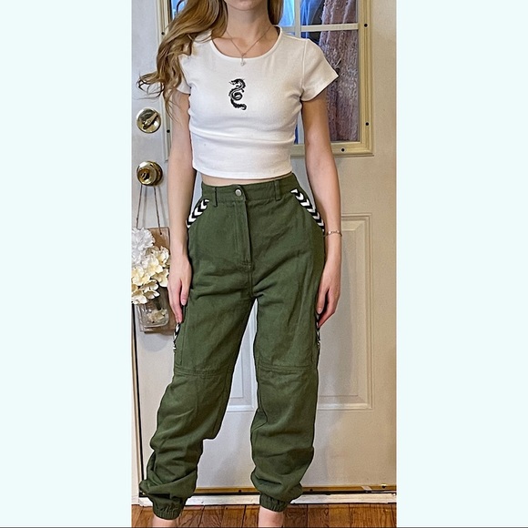 Missguided Pants & Jumpsuits Missguided Green Cargo Pants Poshmark